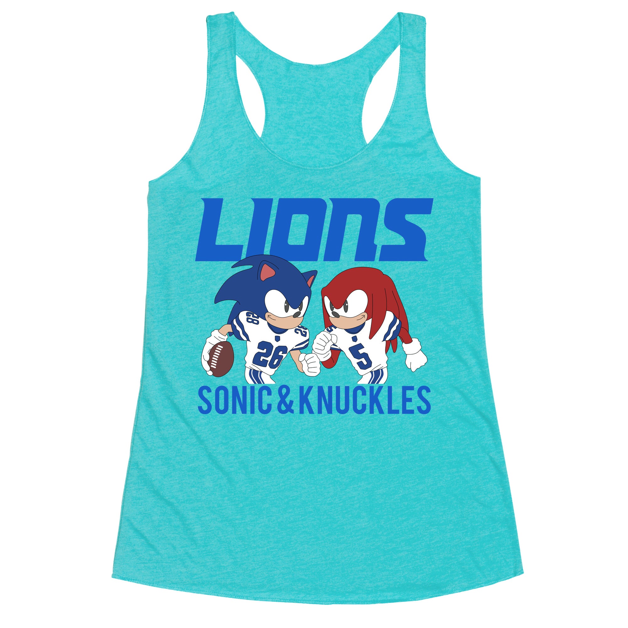 Lions Sonic and Knuckles Racerback Tank